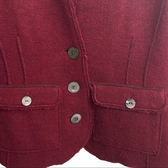 Eileen Fisher Merino Wool Red Jacket Blazer Woman’s XS - Picture 2 of 7